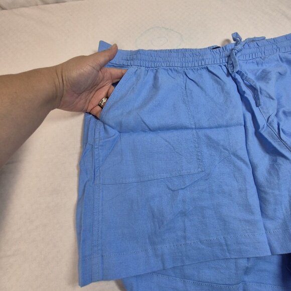 J. Crew Women's Blue Linen Blend Drawstring Shorts Size XXL NWT (02) - Picture 5 of 12